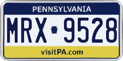 PA license plate MRX9528