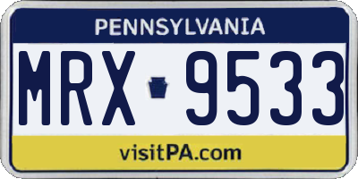PA license plate MRX9533