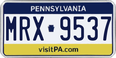 PA license plate MRX9537
