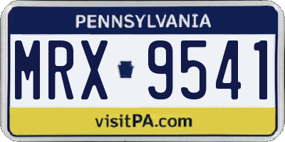 PA license plate MRX9541