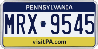 PA license plate MRX9545