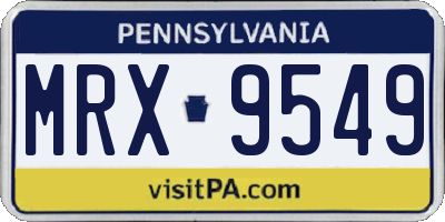 PA license plate MRX9549