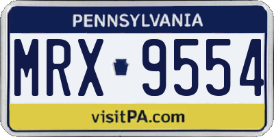 PA license plate MRX9554