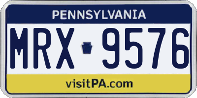 PA license plate MRX9576