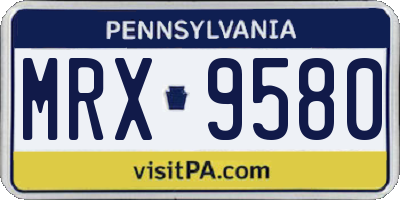 PA license plate MRX9580