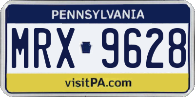 PA license plate MRX9628