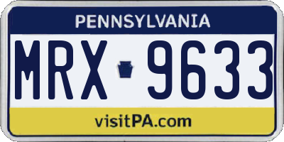 PA license plate MRX9633