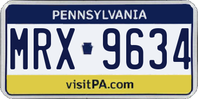 PA license plate MRX9634