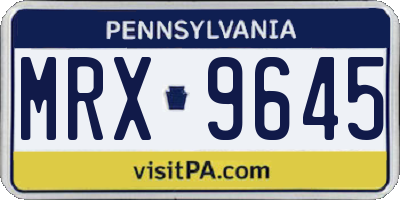 PA license plate MRX9645