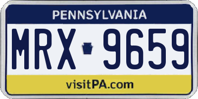 PA license plate MRX9659