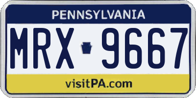 PA license plate MRX9667