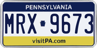 PA license plate MRX9673