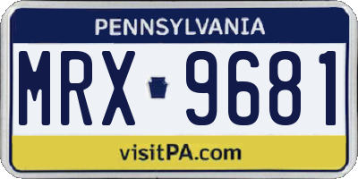 PA license plate MRX9681