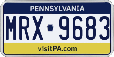 PA license plate MRX9683