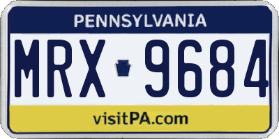PA license plate MRX9684