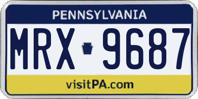 PA license plate MRX9687