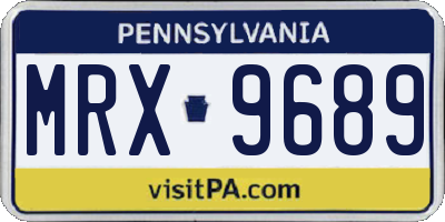 PA license plate MRX9689