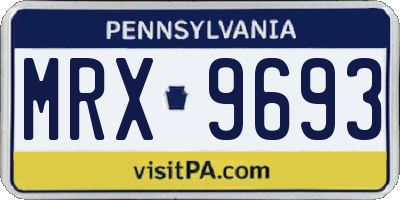 PA license plate MRX9693