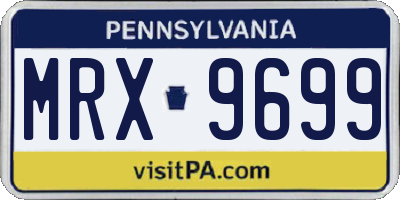 PA license plate MRX9699