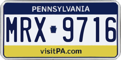 PA license plate MRX9716