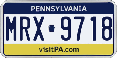 PA license plate MRX9718