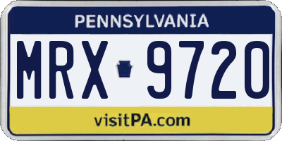 PA license plate MRX9720