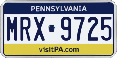 PA license plate MRX9725