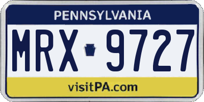 PA license plate MRX9727