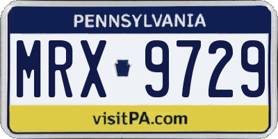 PA license plate MRX9729