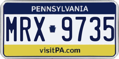 PA license plate MRX9735