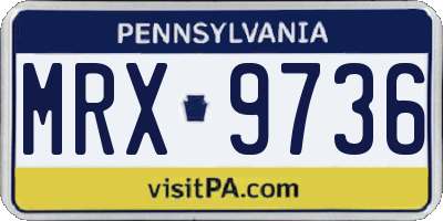 PA license plate MRX9736