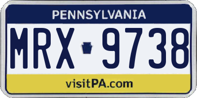PA license plate MRX9738
