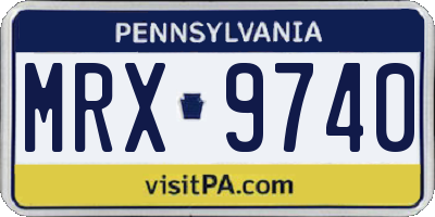 PA license plate MRX9740