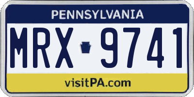 PA license plate MRX9741