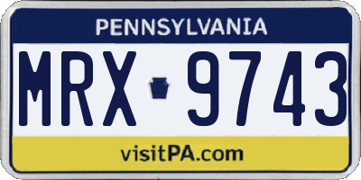 PA license plate MRX9743