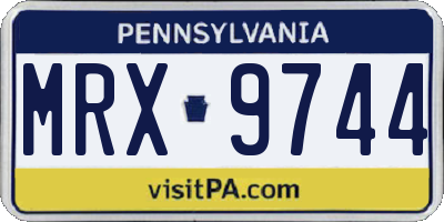 PA license plate MRX9744