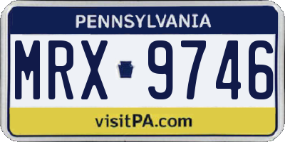 PA license plate MRX9746