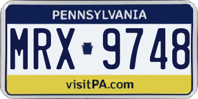 PA license plate MRX9748