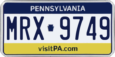PA license plate MRX9749