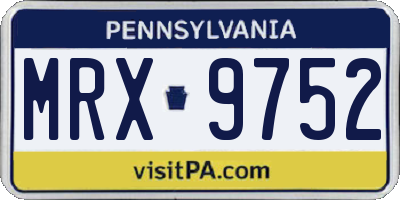 PA license plate MRX9752