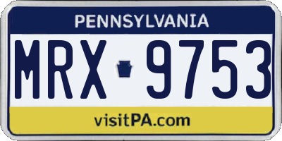 PA license plate MRX9753