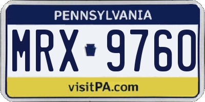 PA license plate MRX9760