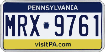 PA license plate MRX9761