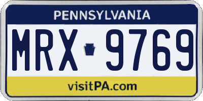 PA license plate MRX9769