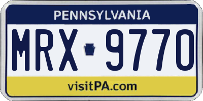 PA license plate MRX9770