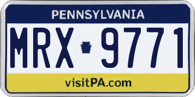 PA license plate MRX9771
