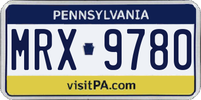 PA license plate MRX9780