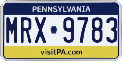 PA license plate MRX9783