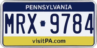 PA license plate MRX9784