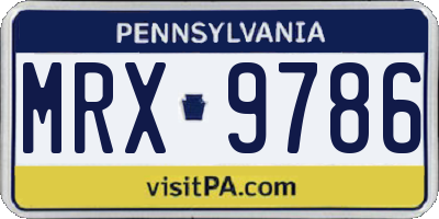 PA license plate MRX9786